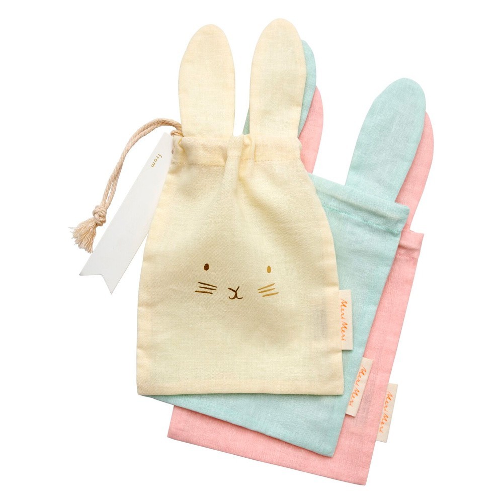 Meri Meri - 3 Stoffbeutel "Hase"