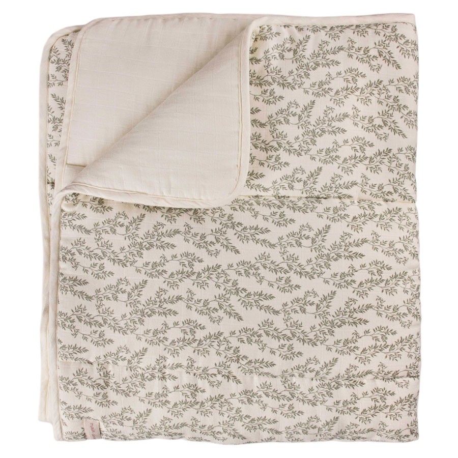 Main Sauvage - Musselin Quilt für Babys Bay Leaves