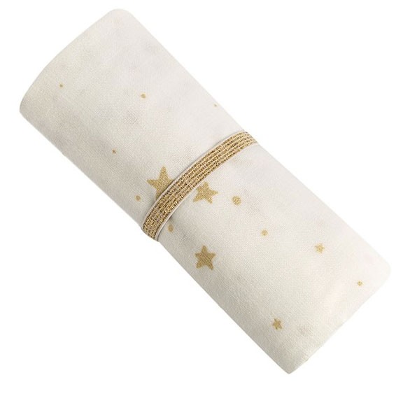 Nobodinoz - Baby Love Swaddle Gold Stella White