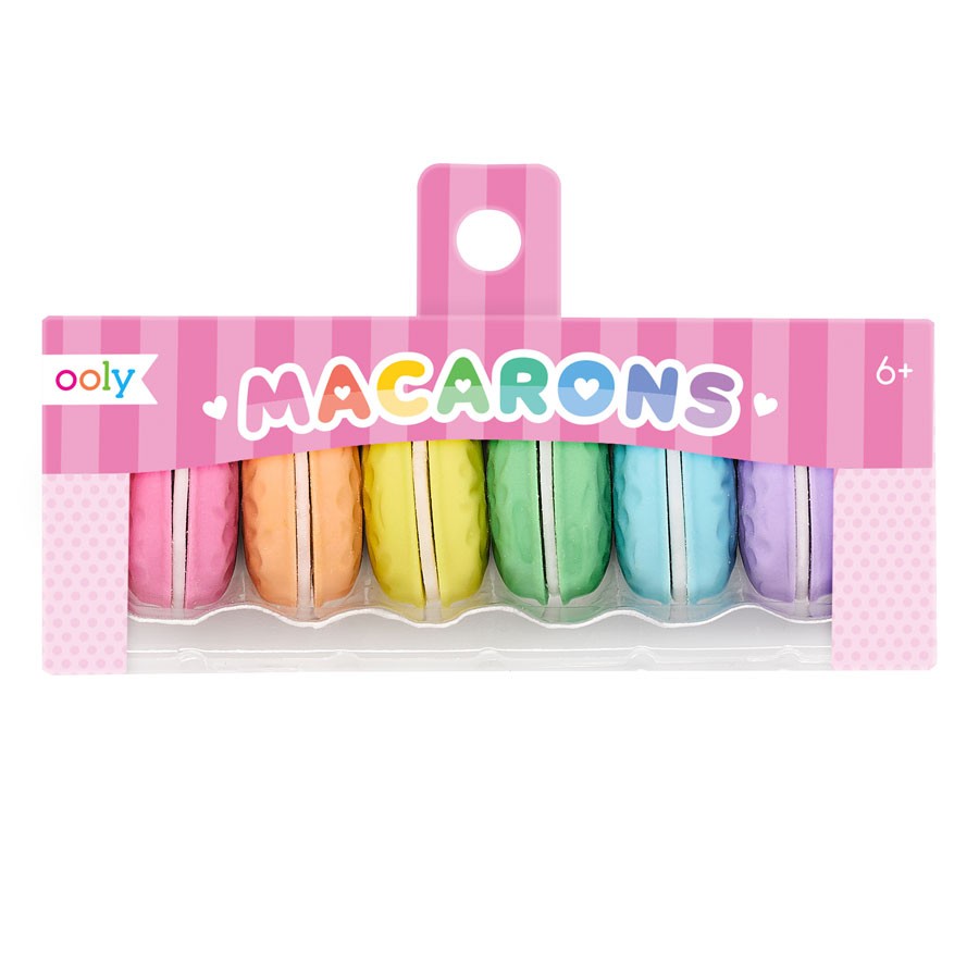 OOLY - 6 Radiergummis Macarons Pastell mit Duft
