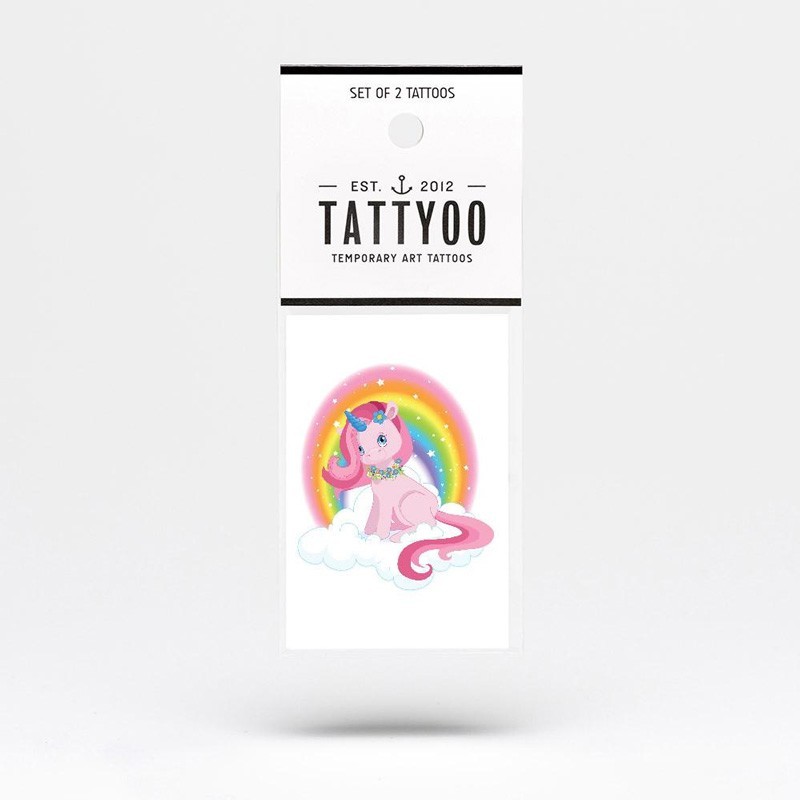 Tattyoo - 2 Tattoos für Kinder "Glitzer Einhorn"