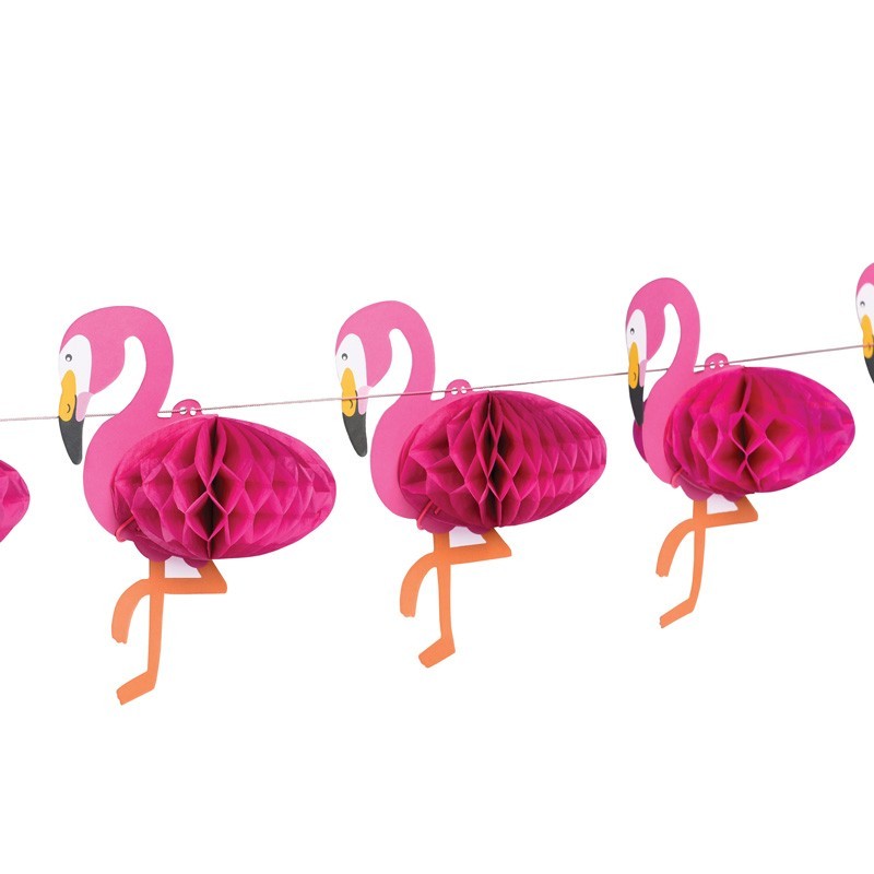 Rex London - Wabengirlande "Flamingo" für Kinderparty