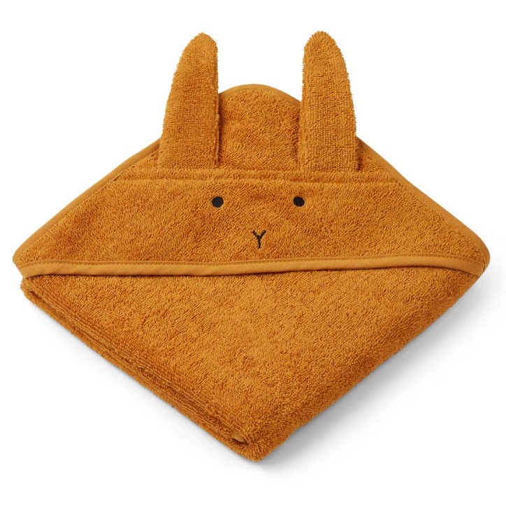 Liewood - Badetuch mit Kapuze Hase Senfgelb