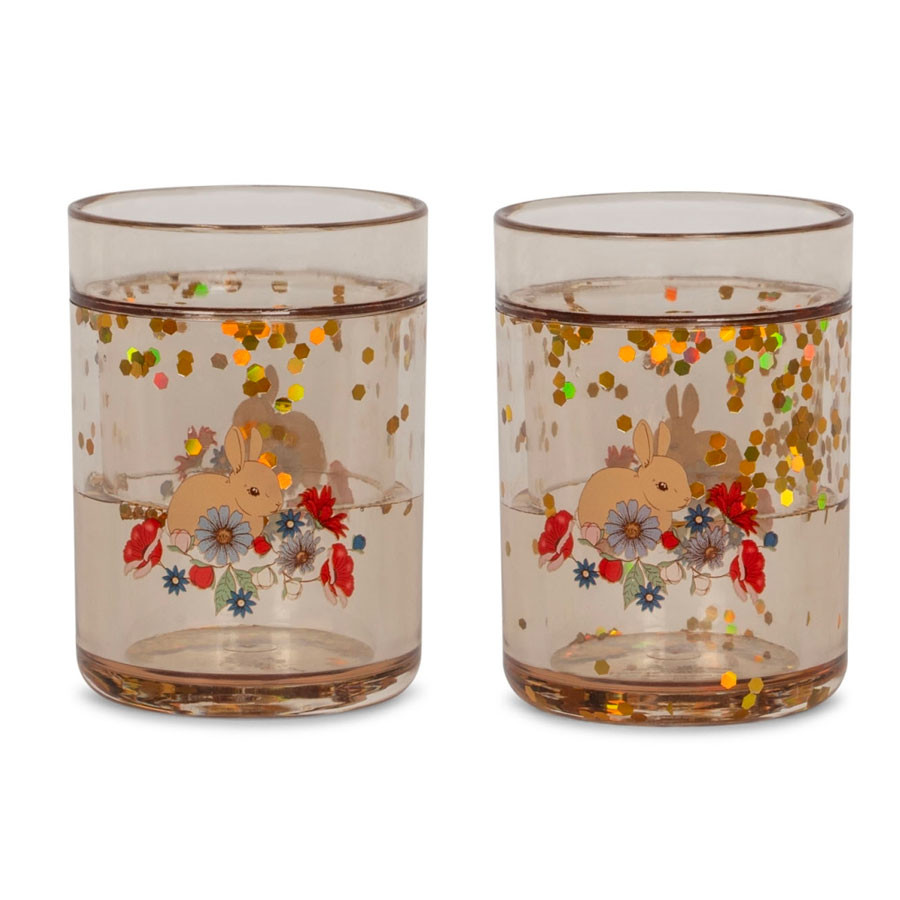 Konges Slojd - 2er-Set Becher mit Glitzer - Bunny