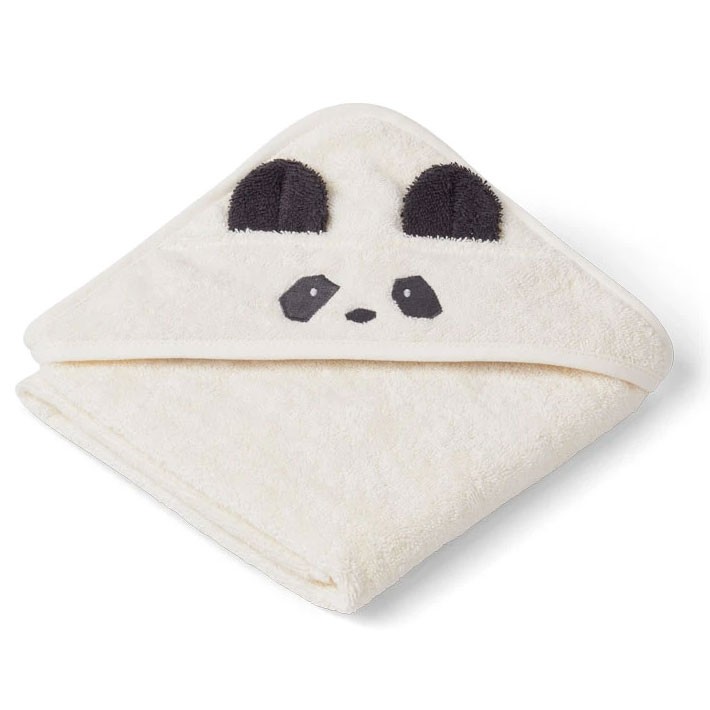 Liewood - Badetuch mit Kapuze Panda Albert Creme