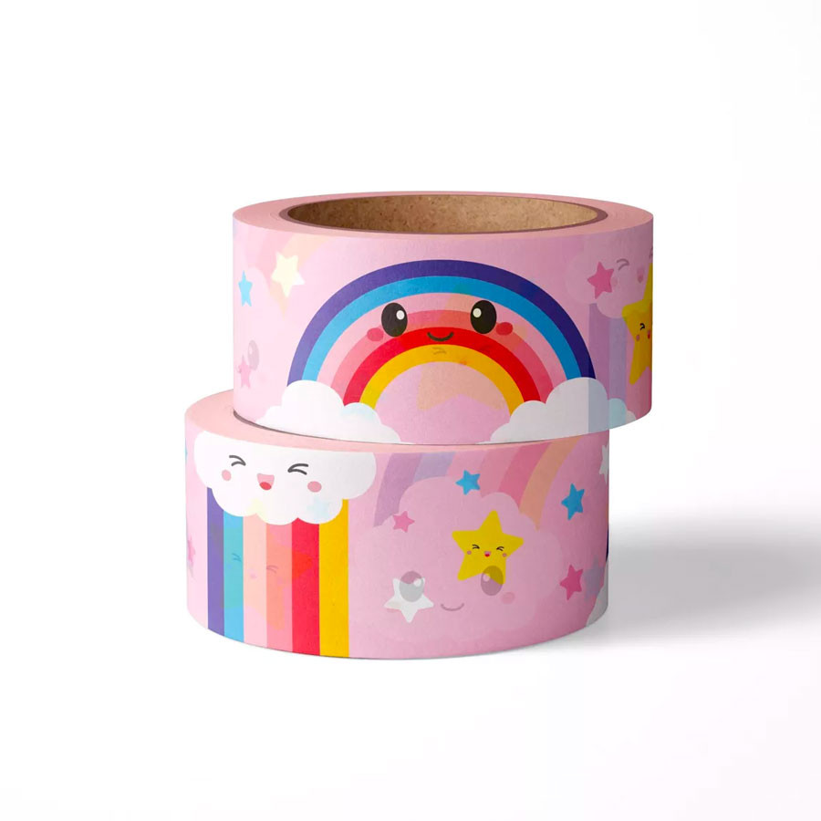 Washi Tape - Regenbogen Wolken Kawaii