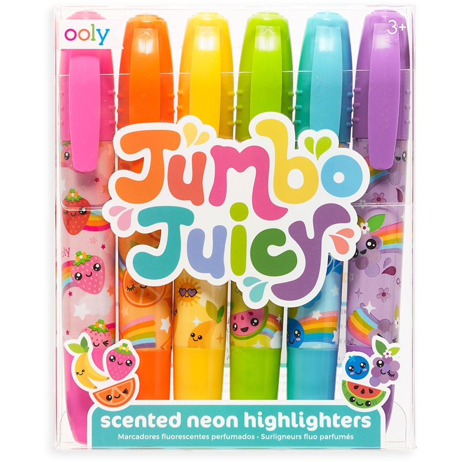 OOLY - 6 Neon Marker mit Duft Jumbo Juicy
