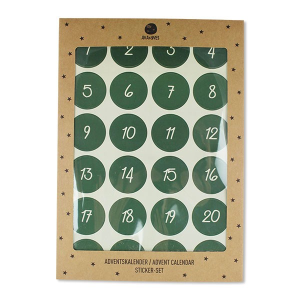 Ava & Yves - Adventskalender Sticker Set Grün
