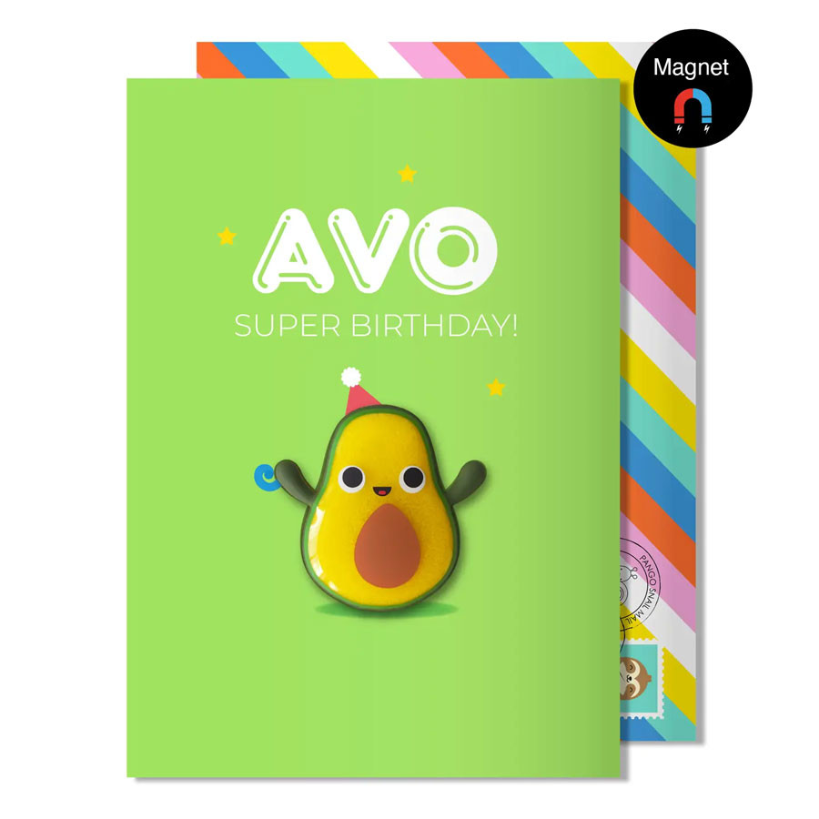 Pango Productions - Geburtstagskarte mit Avocado Magnet