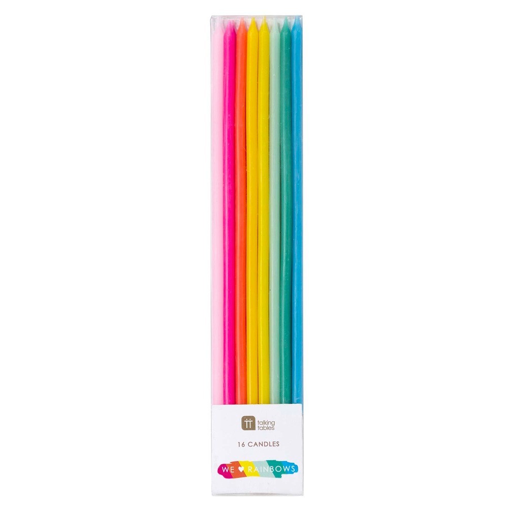 Talking Tables - 16 lange Regenbogenkerzen