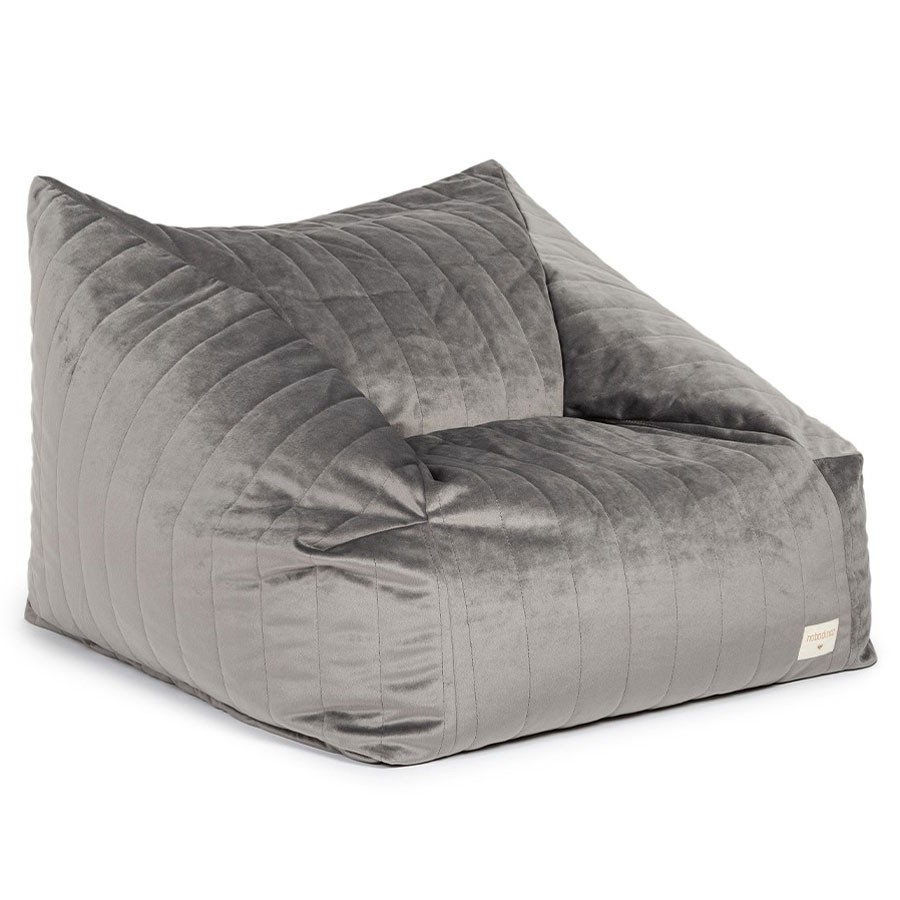 Nobodinoz - Sitzsack Chelsea Velvet Night Slate Grey