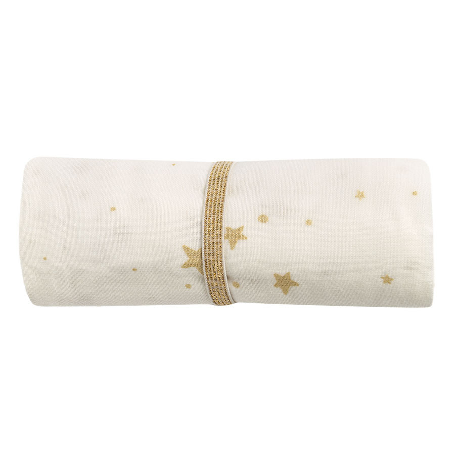 Nobodinoz - Bio Mulltuch Butterfly Stella Gold White