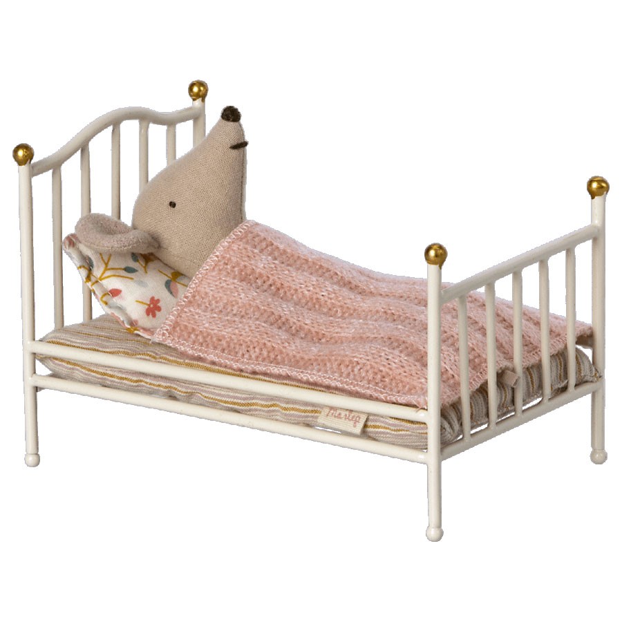 Maileg - Vintage Bett für Maus Weiß