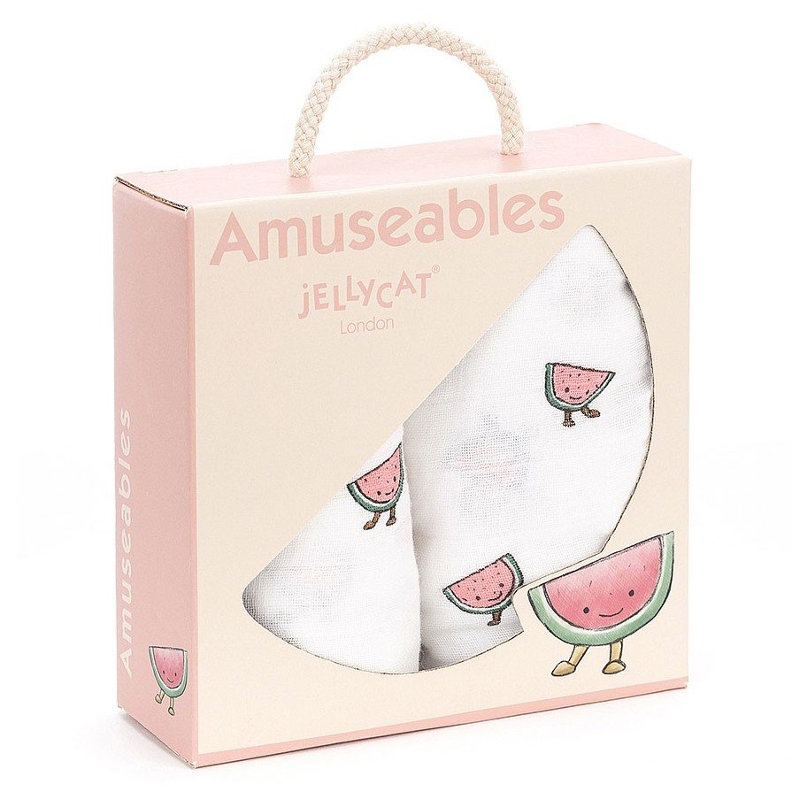 Jellycat - Amuseable Watermelon Pair Of Muslins