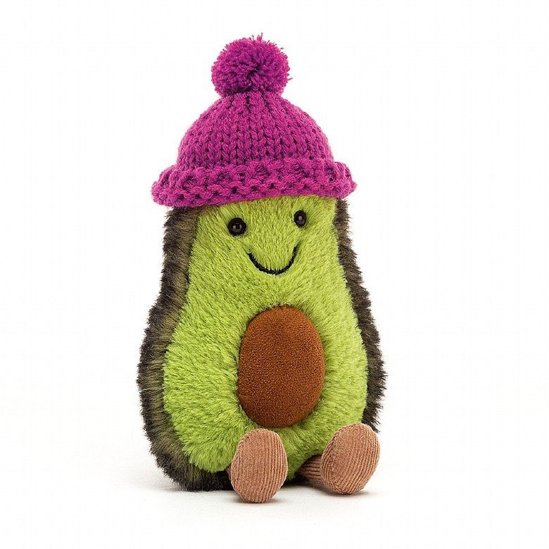 Jellycat - Kleine Avocado mit Strickmütze in drei Farben