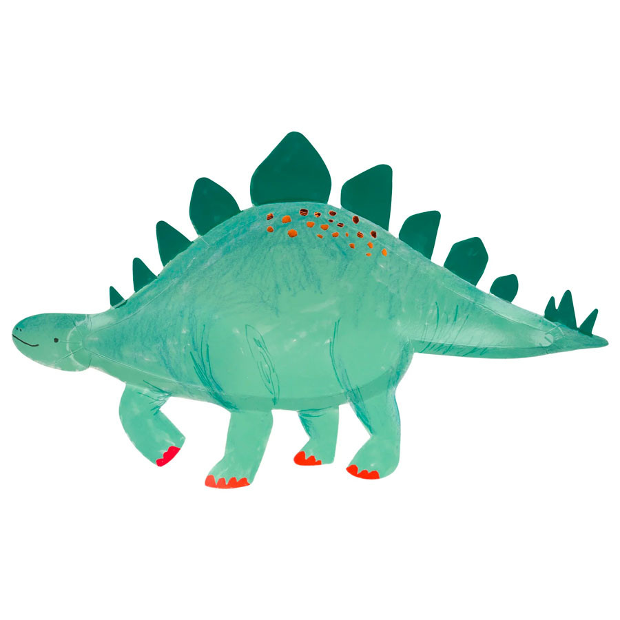 Meri Meri - Große Pappteller Stegosaurus - 4 Stk