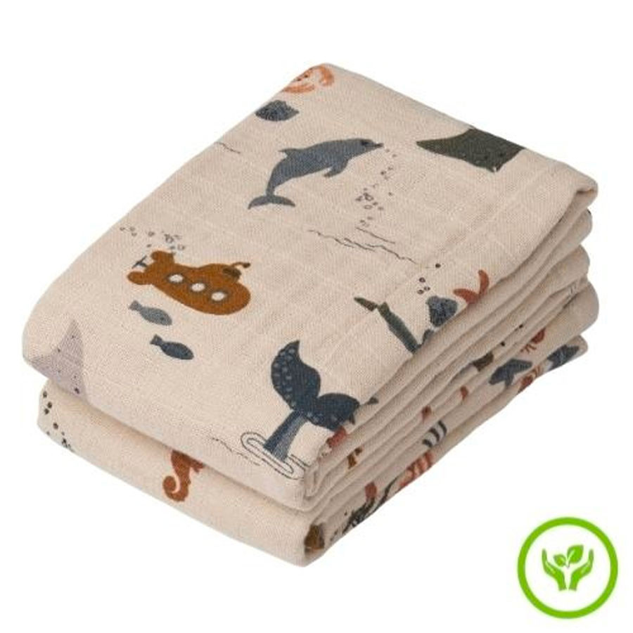 Liewood - Mulltuch Lewis - Sea Creature Sandy Mix - 2 Stk