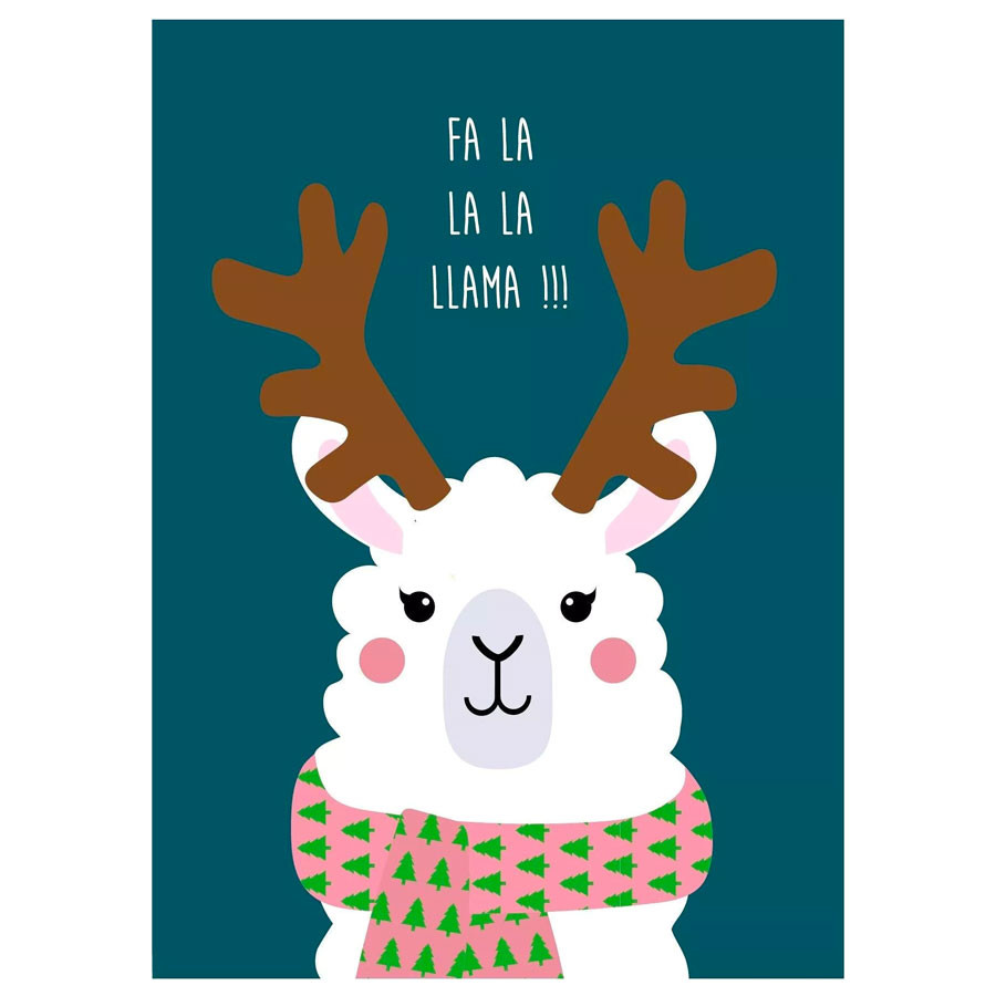 Weihnachtskarte - FA-LA-LA-LA-LAMA