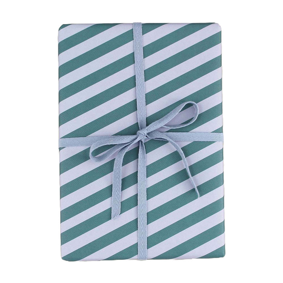 Ava & Yves - Geschenkpapier Streifen Grün Blau 50 x 70 cm